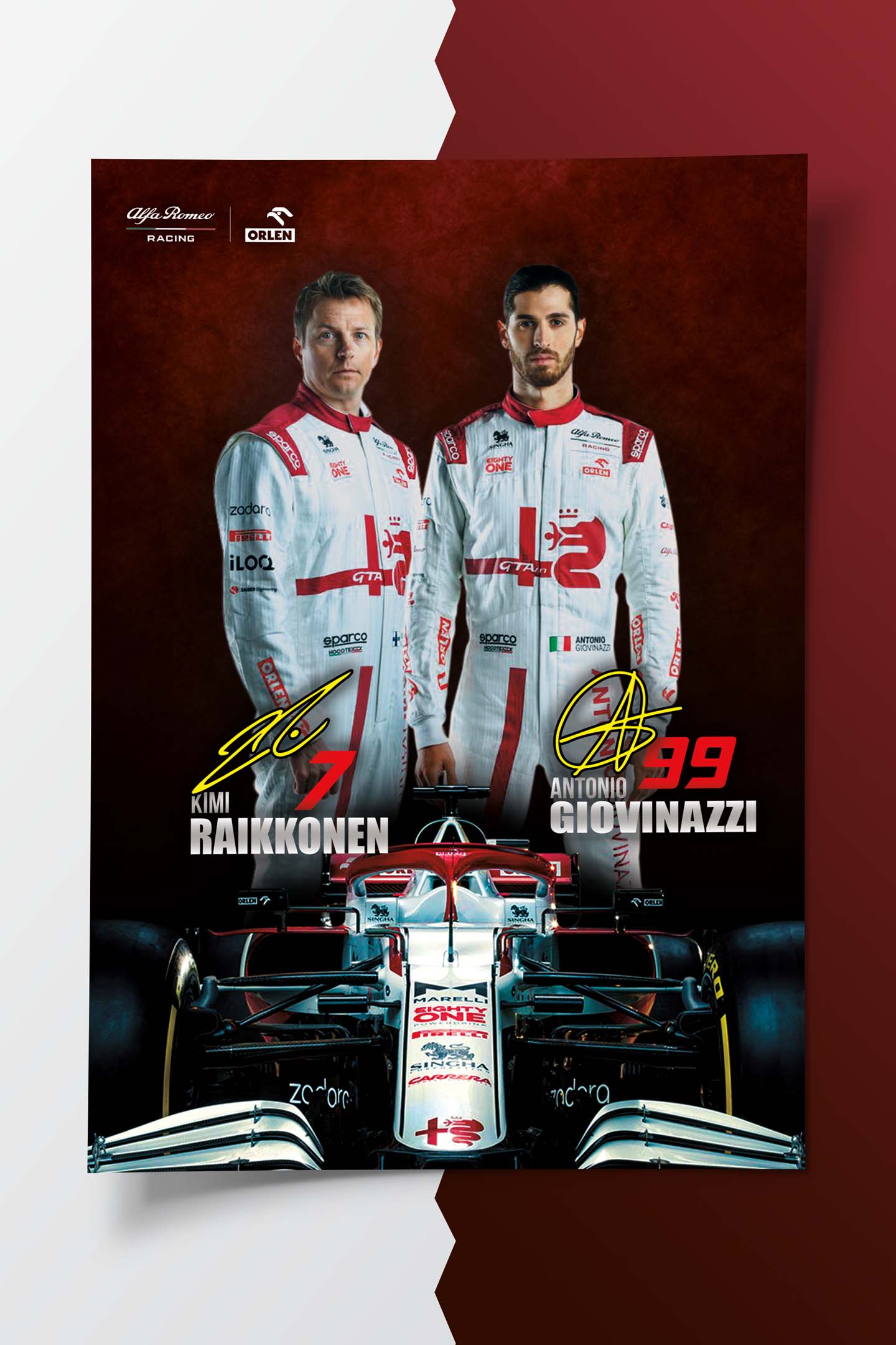 2021 Alfa Romeo F1 Team Signature Poster