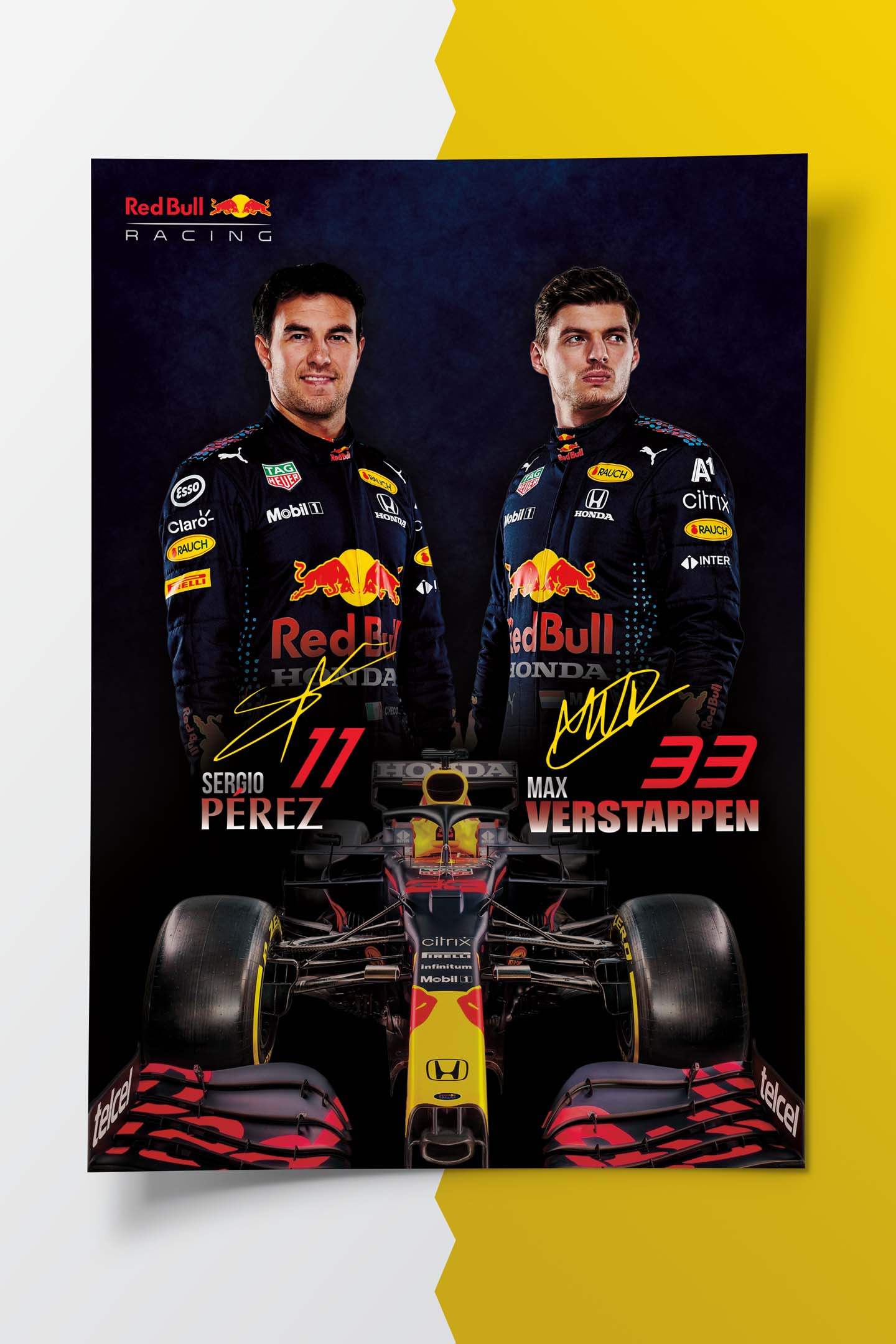 2021 Red Bull F1 Team Signature Poster