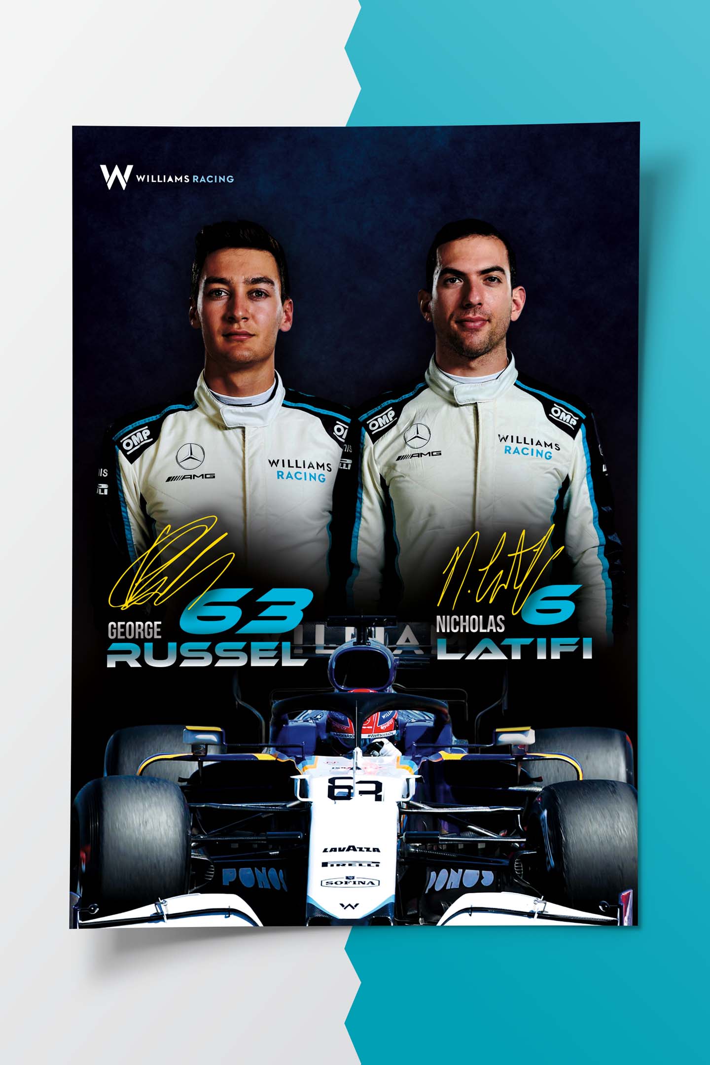 2021 Williams F1 Team Signature Poster